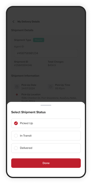 Shpiment Status_Screen
